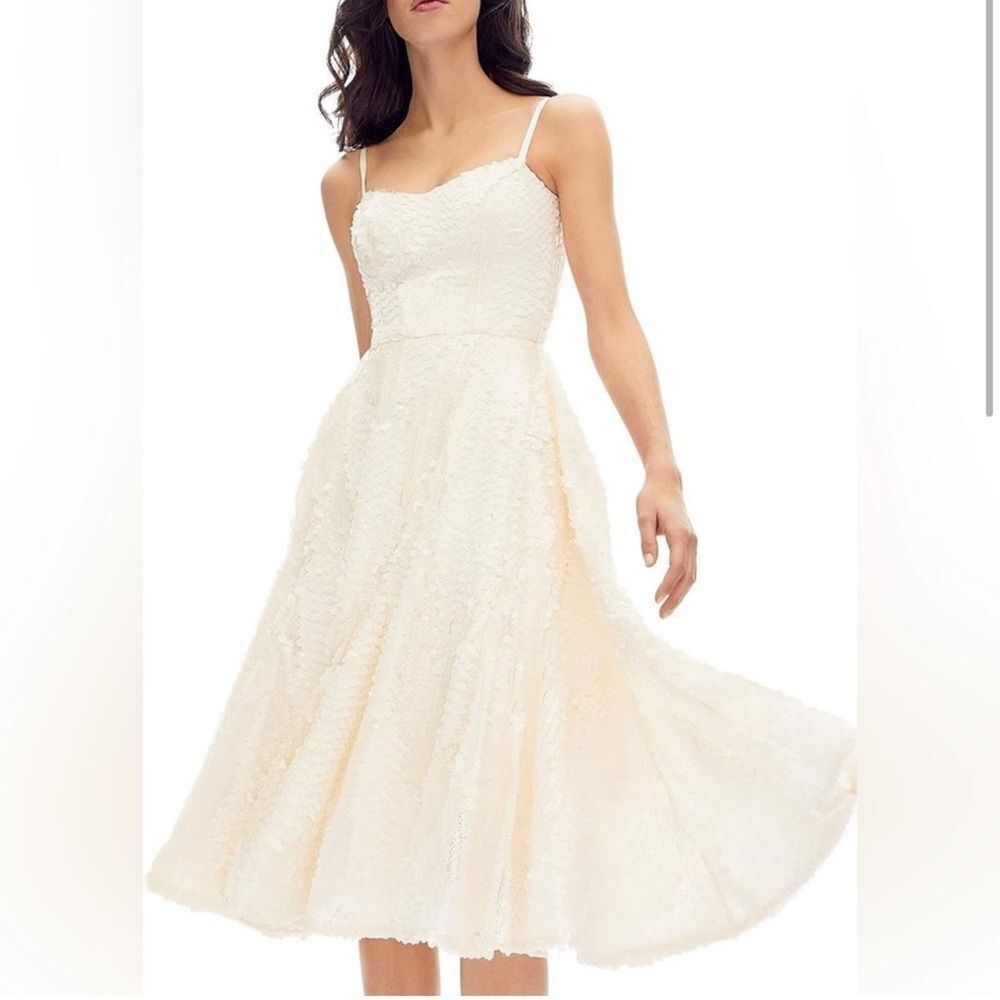DRESS THE POPULATION - Sequin Midi Spaghetti Strap